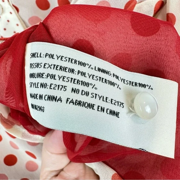 Tulle Polka Dot Ruffle Collar Mixed Print Blouse S - Picture 8 of 11